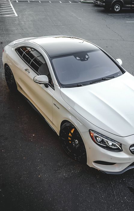 mercedes s class coupe white road parking retina
