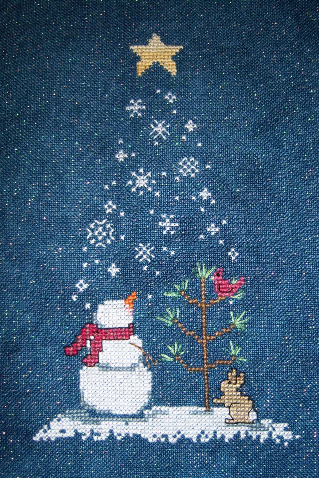 snowman christmastree hare snow