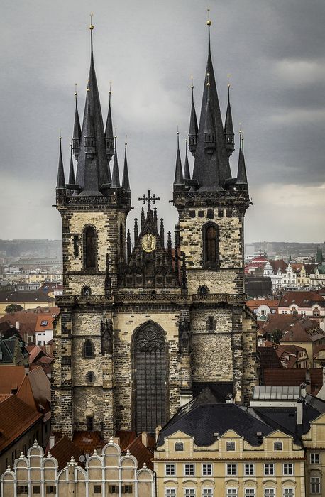 prague czech republic church cathedral architecture building tower europe religion city travel