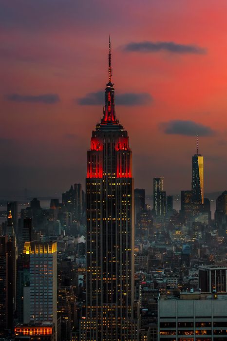 empire state building at sunset
