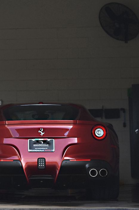 ferrari f12 red back garage sportcar