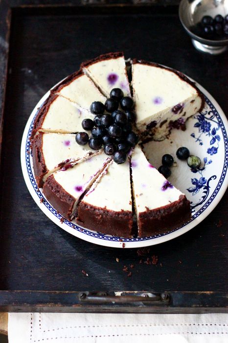 cake berries white plate food photo tasty