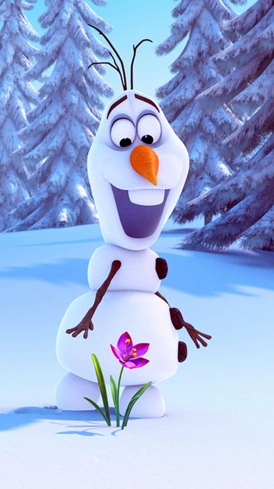 frozen snowman olaf flower snow 1080x1920
