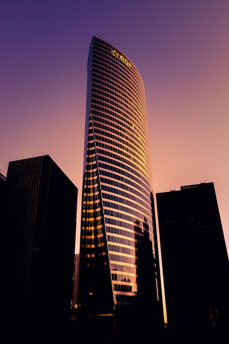 skyscraper city architecture building glass tall sky modern