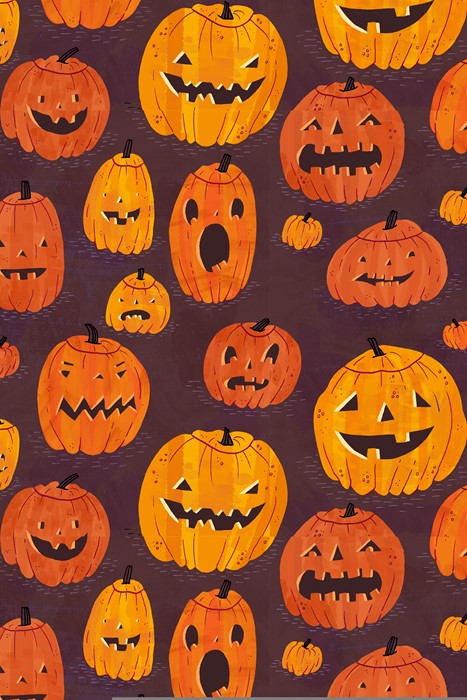 halloween pumpkin pattern vector repetition illustration wallpaper retro decoration set graphic