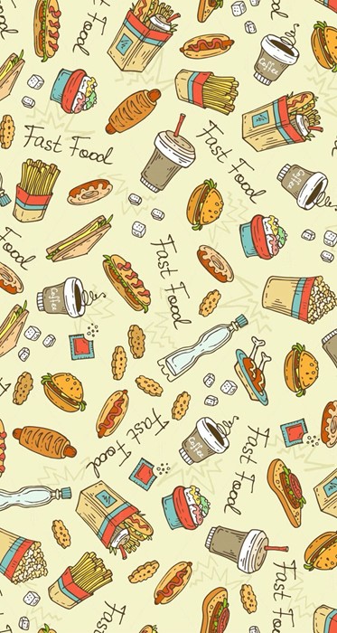 background set seamless food vector illustration cute sketch pattern