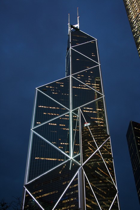 bank china tower sky architecture building skyscraper city night construction