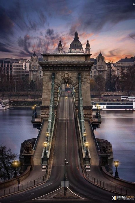 budapest hungary chain bridge architecture city europe river tourism