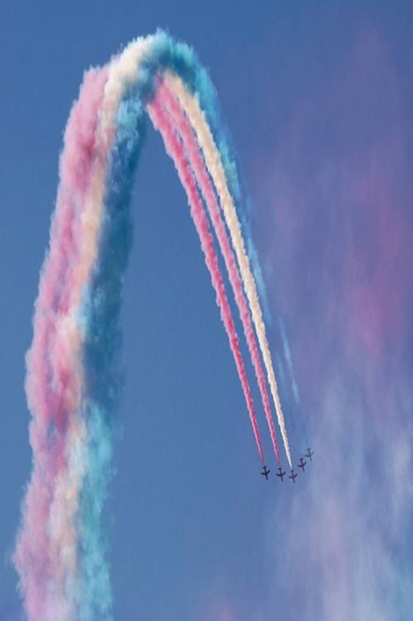 fighters fast smoke aircraft sky airplane people abstract rainbow action speed