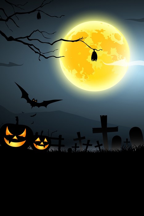 moon halloween silhouette lantern pumpkin celebration dark cemetery gold black