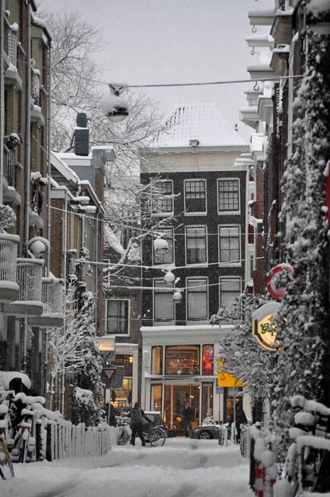 winter snow street city urban town travel road outdoors house architecture